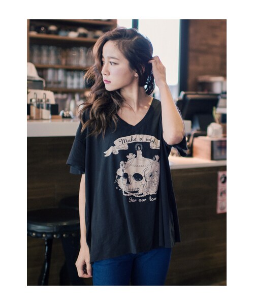 lazybone（レイジーボーン）の「Make a wish（トップス・レディース・黑色・F）」の4枚目の写真