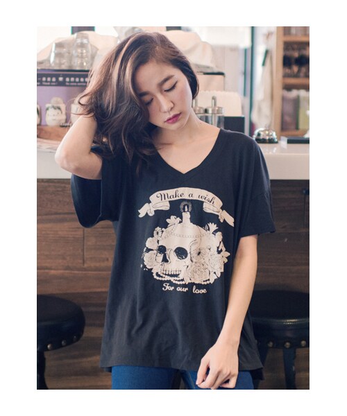 lazybone（レイジーボーン）の「Make a wish（トップス・レディース・黑色・F）」の3枚目の写真