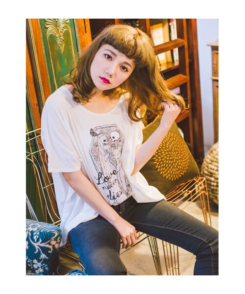 lazybone（レイジーボーン）の「Love never dies（トップス・レディース・白色・F）」の3枚目の写真