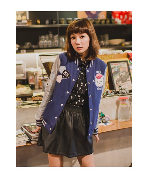 lazybone（レイジーボーン）の「David Meowie（ジャケット/アウター・レディース・深藍色・S/M）」の4枚目の写真