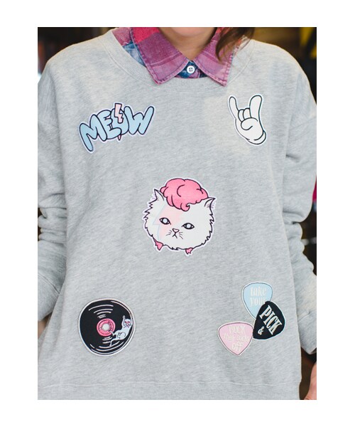 lazybone（レイジーボーン）の「Rock their socks off（トップス・レディース・淺麻灰色・S/M）」の6枚目の写真