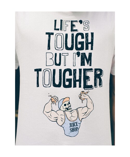 lazybone(レイジーボーン)の「Life is tough(トップス・メンズ・純白色・S/M/L/XL)」の4枚目の写真