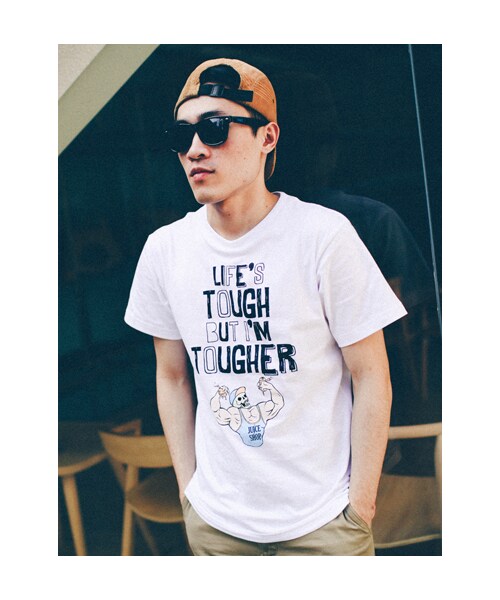lazybone(レイジーボーン)の「Life is tough(トップス・メンズ・純白色・S/M/L/XL)」の2枚目の写真