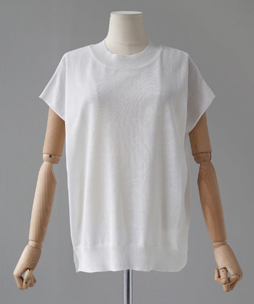 DHOLIC(ディーホリック)の「キャップスリーブスリットニット(ニット/セーター・レディース・ホワイト/ブルー/ピンク/ブラウン・FREE)」の1枚目の写真