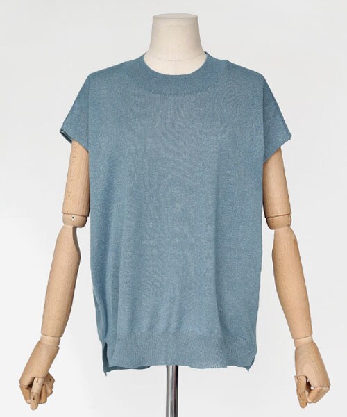 DHOLIC(ディーホリック)の「キャップスリーブスリットニット(ニット/セーター・レディース・ホワイト/ブルー/ピンク/ブラウン・FREE)」の3枚目の写真