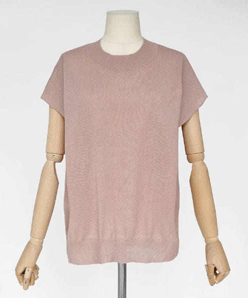 DHOLIC(ディーホリック)の「キャップスリーブスリットニット(ニット/セーター・レディース・ホワイト/ブルー/ピンク/ブラウン・FREE)」の4枚目の写真