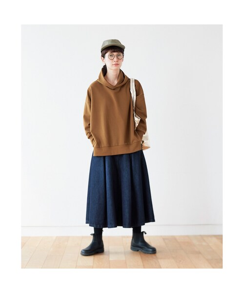 Sunny clouds（サニークラウズ）の「サニークラウズ ポンチなパーカー〈レディース〉キャメル（レディースファッション > トップス > パーカー・トレーナー・レディース・ブラウン・（身幅78/総丈67cm）/（身幅71/総丈65cm）/（身幅74/総丈65cm）/（身幅71/総丈68cm）/（身幅68/総丈65cm）/（身幅68/総丈62cm）/（身幅68/総丈68cm））」の8枚目の写真