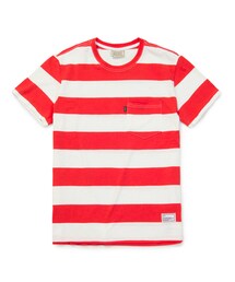 LEATA | Striped pocket short sleeve red(トップス)