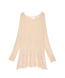 ORENDA | 優雅混色下擺蕾絲針織衫(トップス)