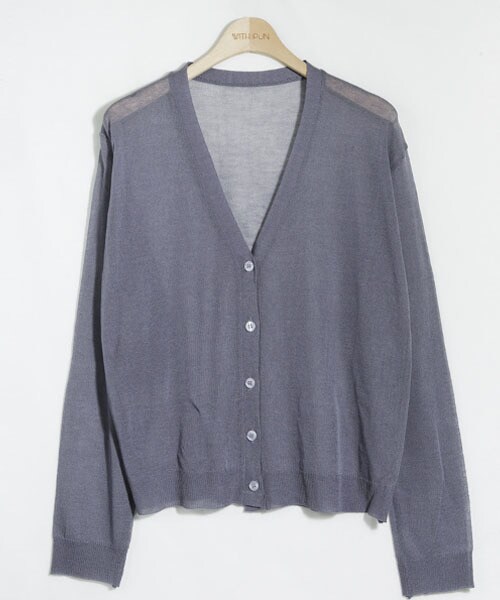DHOLIC STYLE（ディーホリックスタイル）の「[withipun] シースルーニットボタンカーディガン（カーディガン/ボレロ・レディース・ホワイト/ベージュ/ブラウン/ピンク/ブルー/ブラック・FREE）」の5枚目の写真