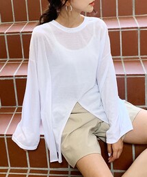 DHOLIC | スリットボクシーTシャツ(Tシャツ/カットソー)