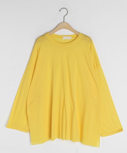 DHOLIC（ディーホリック）の「スリットボクシーTシャツ（Tシャツ/カットソー・レディース・ホワイト/イエロー/グリーン/ブラック・FREE）」の4枚目の写真