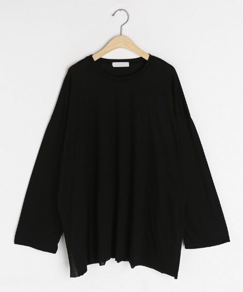 DHOLIC（ディーホリック）の「スリットボクシーTシャツ（Tシャツ/カットソー・レディース・ホワイト/イエロー/グリーン/ブラック・FREE）」の2枚目の写真