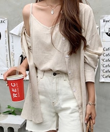 DHOLIC STYLE | [ontheriver] リネンブレンドキャミ付シャツ(アンサンブル)