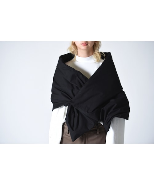 my beautiful landlet(マイビューティフルランドレット)の「My Beautiful Landlet Bafu Cotton ダウンマフラー black/charcoal(その他アウター・メンズ・ブラック/グレー・F)」の2枚目の写真