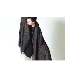 YANTOR（ヤントル）の「YANTOR Paisley Jaquard Stole navy