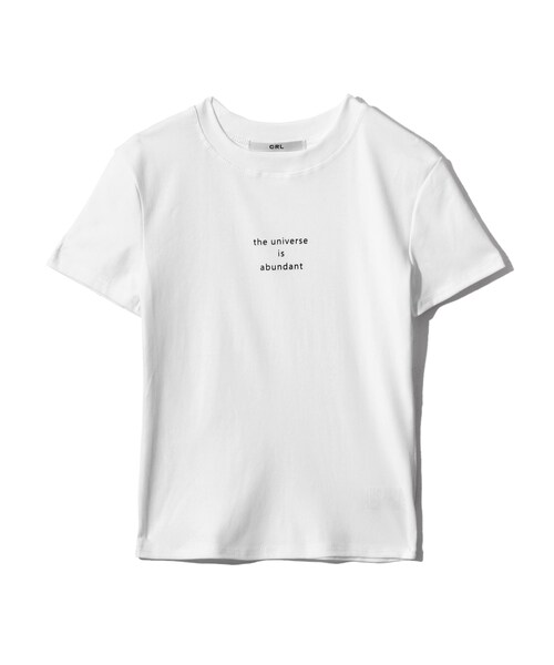 GRL(グレイル)の「ロゴTシャツ(Tシャツ/カットソー・レディース・オフホワイト/ブラウン・M)」の1枚目の写真