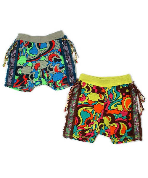 BACK ALLEY（バックアレイ）の「ハーフパンツ（アフロラヴァイタミン柄）（パンツ・キッズ・グレー/ライトグリーン・80cm/90cm/100cm/110cm/120cm）」の7枚目の写真