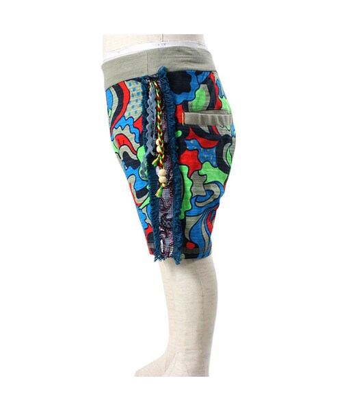 BACK ALLEY（バックアレイ）の「ハーフパンツ（アフロラヴァイタミン柄）（パンツ・キッズ・グレー/ライトグリーン・80cm/90cm/100cm/110cm/120cm）」の2枚目の写真