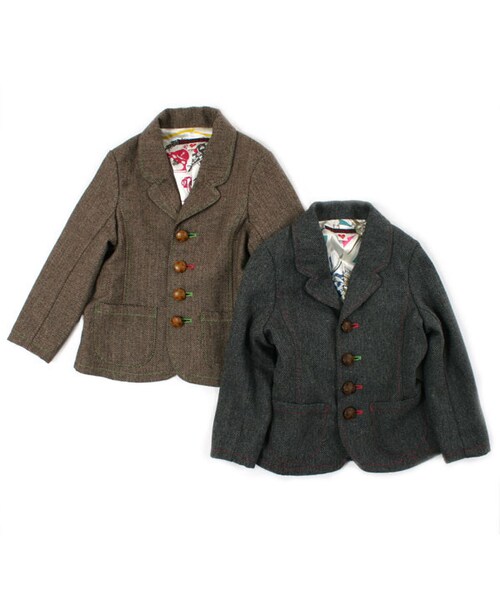 Natural Boo(ナチュラルブー)の「ツイードジャケット(トップス・キッズ・ブラウン/グレー・90cm/100cm/110cm/120cm/130cm)」の11枚目の写真