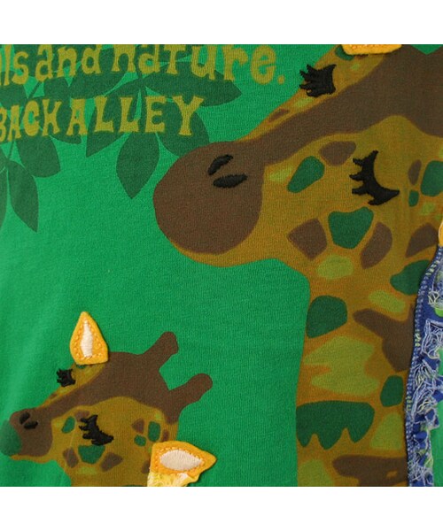BACK ALLEY（バックアレイ）の「ショートスリーブTee（キリンの親子）（トップス・キッズ・グリーン/オフホワイト/ピンク・90cm/100cm/110cm/120cm/130cm）」の11枚目の写真