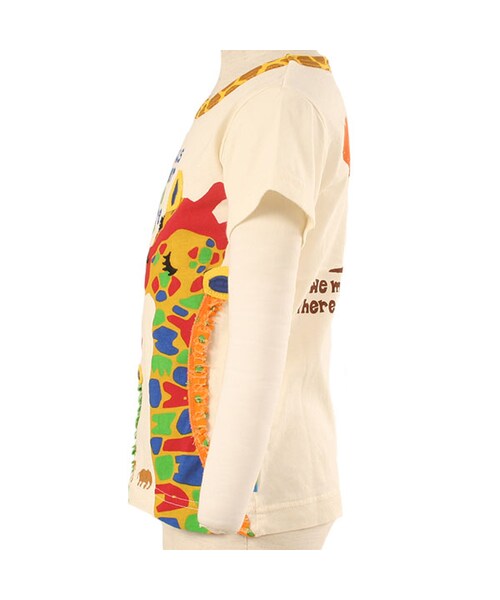 BACK ALLEY（バックアレイ）の「ショートスリーブTee（キリンの親子）（トップス・キッズ・グリーン/オフホワイト/ピンク・90cm/100cm/110cm/120cm/130cm）」の2枚目の写真