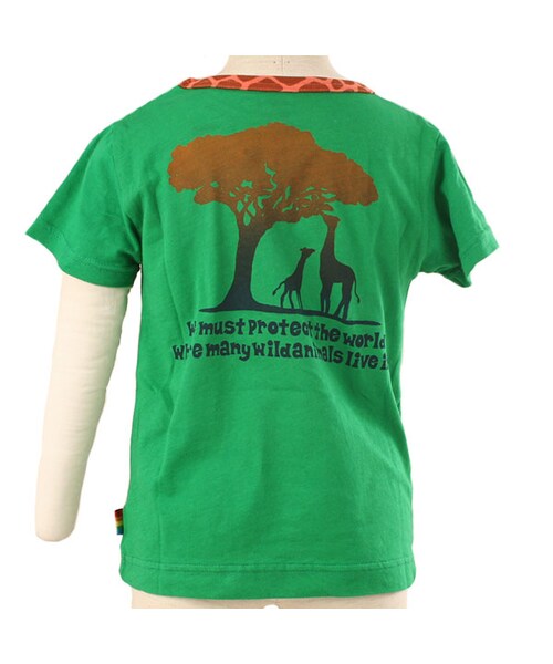 BACK ALLEY（バックアレイ）の「ショートスリーブTee（キリンの親子）（トップス・キッズ・グリーン/オフホワイト/ピンク・90cm/100cm/110cm/120cm/130cm）」の6枚目の写真