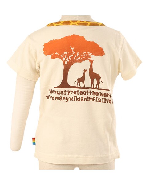BACK ALLEY（バックアレイ）の「ショートスリーブTee（キリンの親子）（トップス・キッズ・グリーン/オフホワイト/ピンク・90cm/100cm/110cm/120cm/130cm）」の3枚目の写真