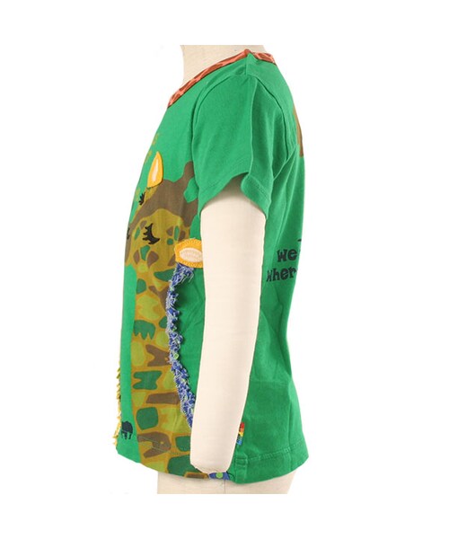 BACK ALLEY（バックアレイ）の「ショートスリーブTee（キリンの親子）（トップス・キッズ・グリーン/オフホワイト/ピンク・90cm/100cm/110cm/120cm/130cm）」の5枚目の写真