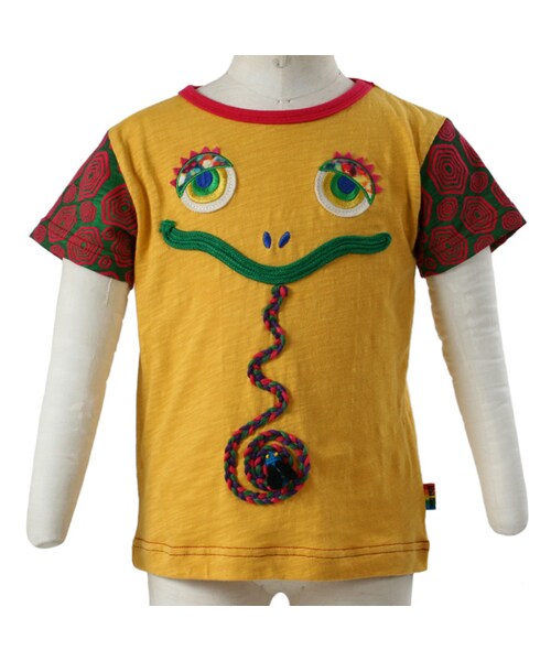 BACK ALLEY(バックアレイ)の「ショートスリーブTee(カメレオン)(トップス・キッズ・ブラック/ピンク/イエロー・80cm/90cm/100cm/110cm/120cm/130cm)」の4枚目の写真