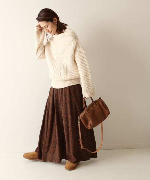 FRAMeWORK（フレームワーク）の「ペイズリープリントマキシスカート◆（スカート・キャメル/36/在庫あり/38）」の3枚目の写真