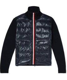 Moncler Panelled Virgin Wool-Blend And Quilted Shell Down Zip-Up Cardigan