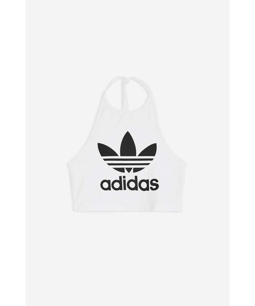 adidas(アディダス)の「Adidas White Halter Logo Crop T-Shirt by adidas(Tシャツ/カットソー・レディース・White・12/8)」の3枚目の写真