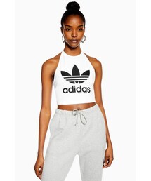 adidas | Adidas White Halter Logo Crop T-Shirt by adidas(Tシャツ/カットソー)