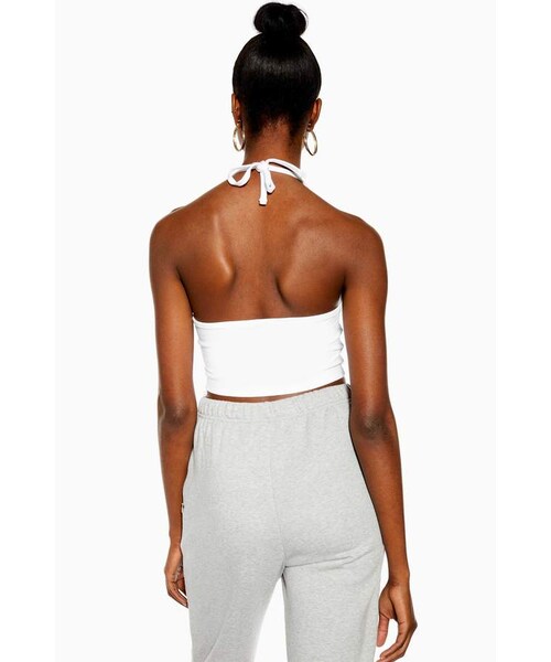 adidas(アディダス)の「Adidas White Halter Logo Crop T-Shirt by adidas(Tシャツ/カットソー・レディース・White・12/8)」の2枚目の写真