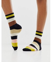 Asos Design ASOS DESIGN stripe glitter ankle socks