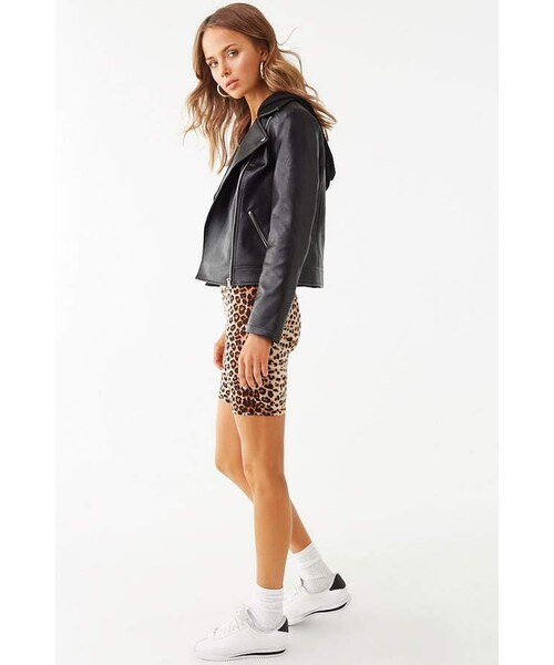 FOREVER 21（フォーエバー トゥエンティーワン）の「Forever 21 Faux Leather Moto Combo Jacket（ライダースジャケット・レディース・Black・Small/Medium/Large）」の4枚目の写真