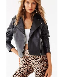 FOREVER 21 | Forever 21 Faux Leather Moto Combo Jacket(ライダースジャケット)