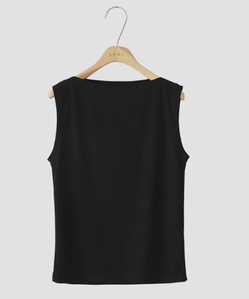 DHOLIC STYLE（ディーホリックスタイル）の「[cherrykoko] ボートネックリブスリーブレス（タンクトップ・レディース・ホワイト/その他/パープル/ブラック・FREE）」の2枚目の写真