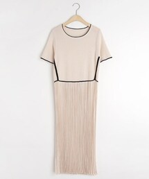 DHOLIC | 配色プリーツニットワンピース(ワンピース)