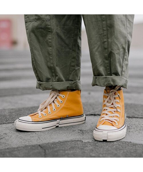 Urcarol（ウルカロール）の「Urcarol ハイカットキャンバススニーカー（スニーカー・メンズ・ブラック/イエロー/ブルー/オレンジ・24.5/25/25.5/26/26.5/27）」の3枚目の写真