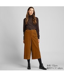 UNIQLO | ハイウエストコーデュロイワイドクロップドパンツ（丈標準47～49cm）(その他パンツ)