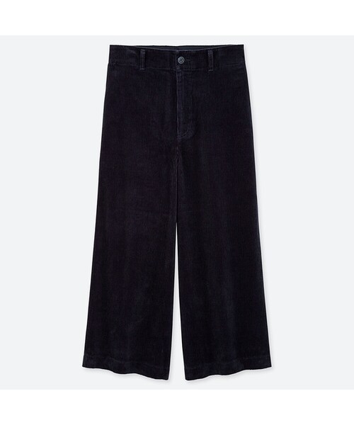 UNIQLO（ユニクロ）の「ハイウエストコーデュロイワイドクロップドパンツ（丈長め52～54cm）（その他パンツ・レディース・OFF WHITE 01/NAVY 69/PINK 12/OLIVE 56/BROWN 37・79/64/73/70/61/76/55/58/67）」の4枚目の写真