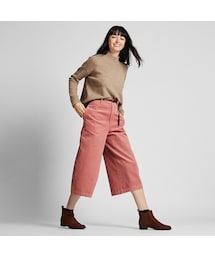 UNIQLO | ハイウエストコーデュロイワイドクロップドパンツ（丈長め52～54cm）(その他パンツ)