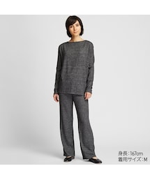 UNIQLO | ソフトニットジャージーセット（長袖・リブ）(ルームウェア/パジャマ)