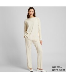 UNIQLO | ソフトニットジャージーセット（長袖・リブ）(ルームウェア/パジャマ)