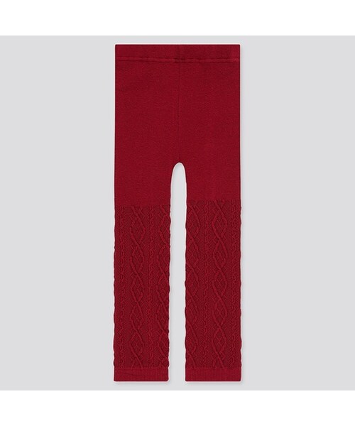 UNIQLO（ユニクロ）の「ニットレギンス（ケーブル･10分丈）（その他ベビー用品・キッズ・GRAY 05/RED 17/NATURAL 30/OFF WHITE 01・110/100/80/70/90）」の4枚目の写真