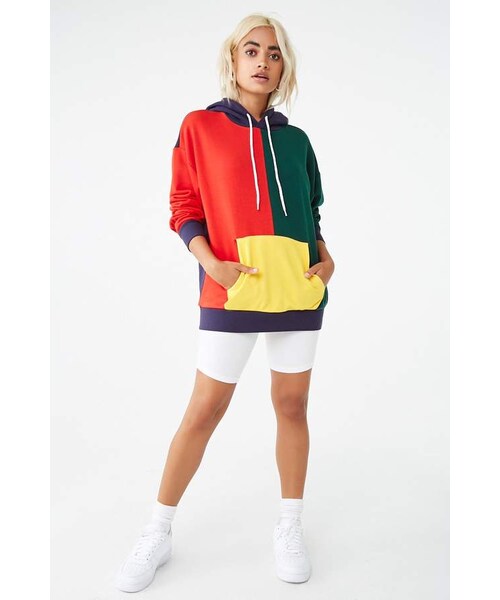 FOREVER 21（フォーエバー トゥエンティーワン）の「Forever 21 Colorblock Drawstring Hoodie ...