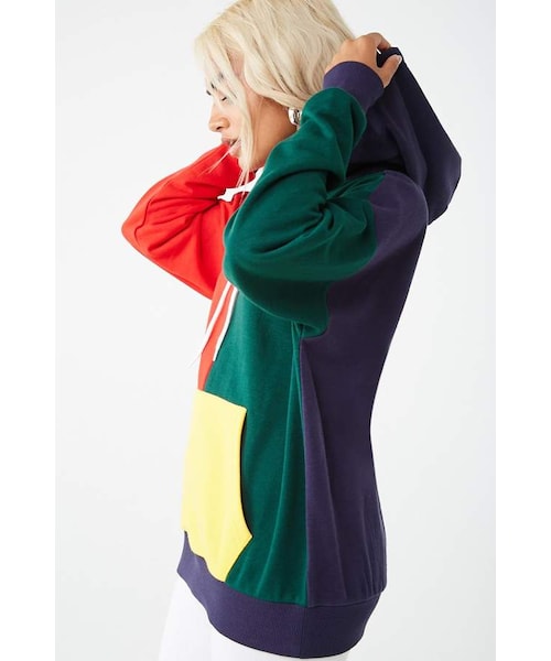 Forever 21（フォーエバー トゥエンティーワン）の「Forever 21 Colorblock Drawstring Hoodie ...