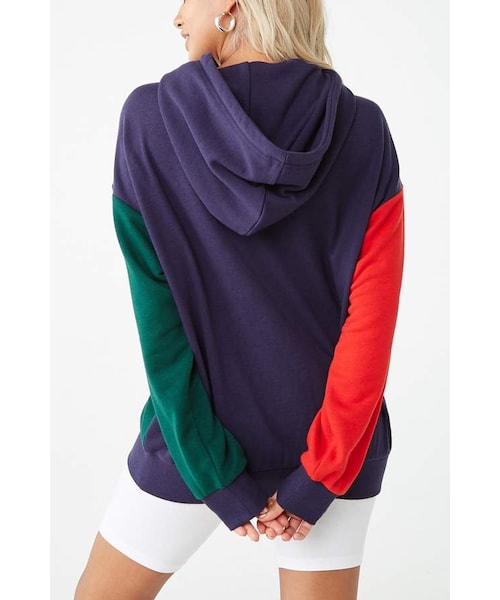 FOREVER 21（フォーエバー トゥエンティーワン）の「Forever 21 Colorblock Drawstring Hoodie ...